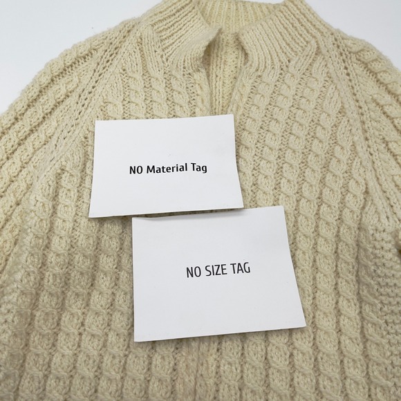 Chunky Cable‎ Knit Sweater Womens S/M Fisherman Handmade Heritage Alpine READ - Picture 9 of 12